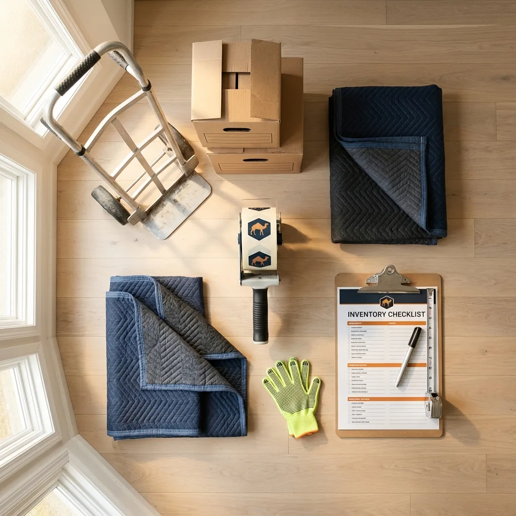 Professional moving supplies and packing materials layout for Lone Grove residential relocations