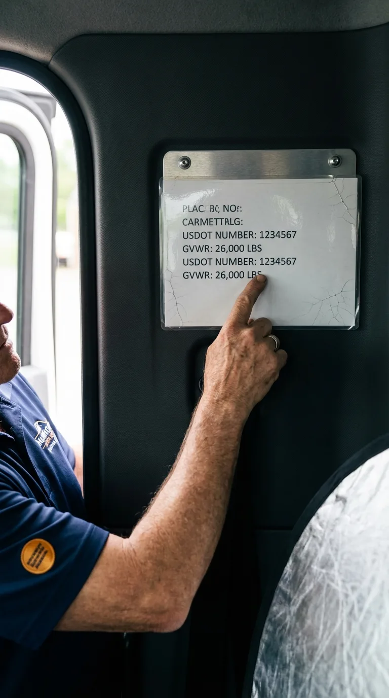 USDOT licensing placard verification in Lone Grove